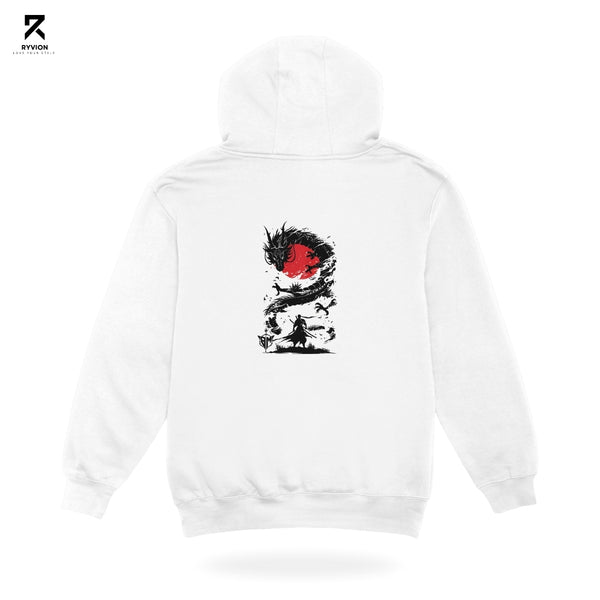 Ryvion Way of the Dragon Graphic Hoodie – White