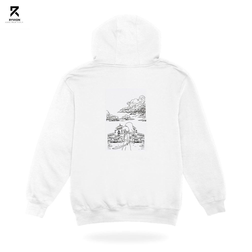 Ryvion Silent Path Sketch Hoodie – White