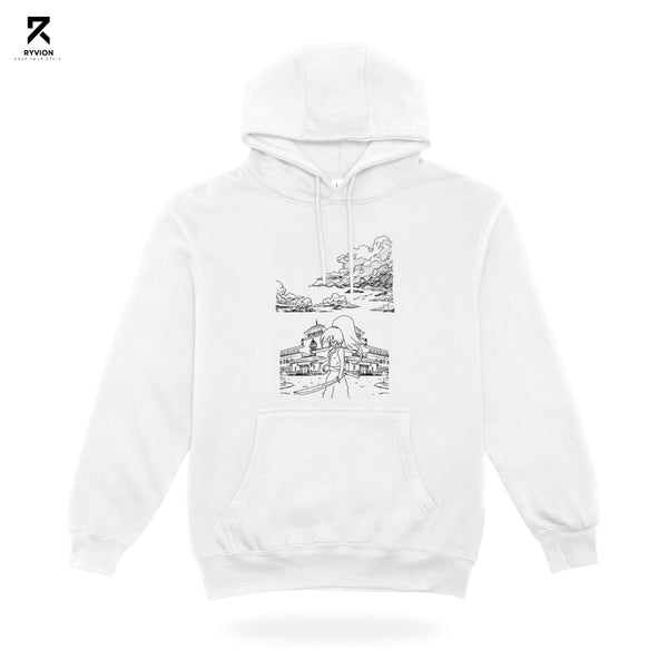 Ryvion Silent Path Sketch Hoodie – White
