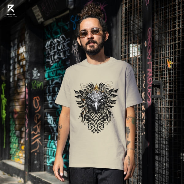 Imperial Eagle Crest Graphic T-Shirt – Sandstone Beige