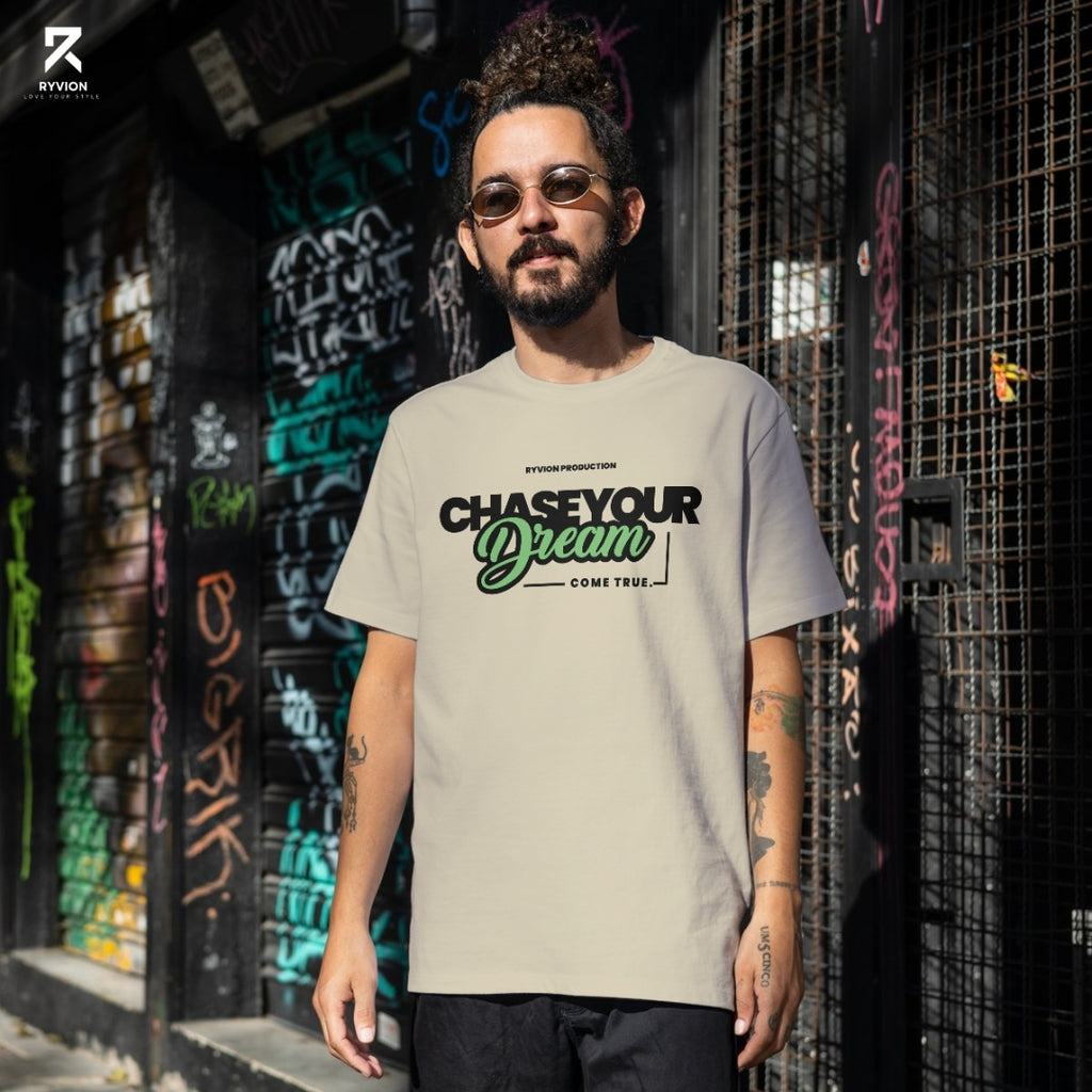 Chase Your Dream Motivation T-Shirt – Sandstone Beige